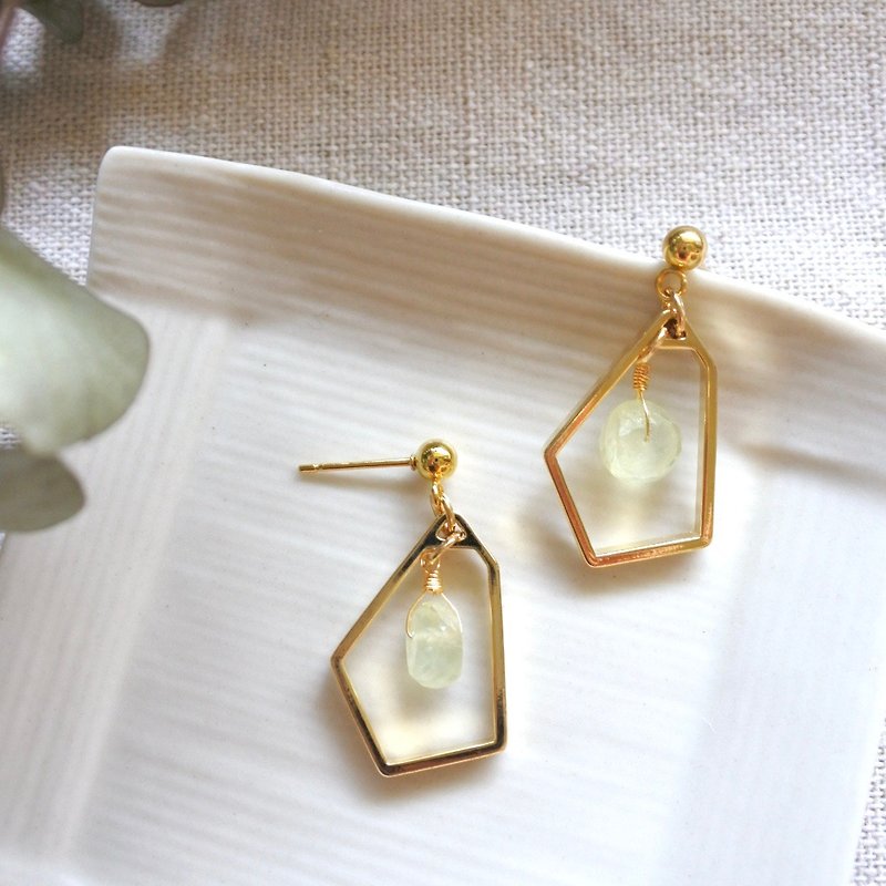 Prehnite Earrings - Earrings & Clip-ons - Semi-Precious Stones Green