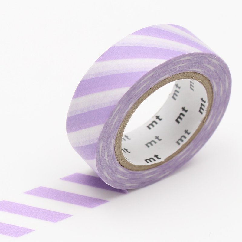 KAMOI mt Masking Tape Deco【Stripe - Lilac (MT01D376)】 2017SS - Washi Tape - Paper Purple