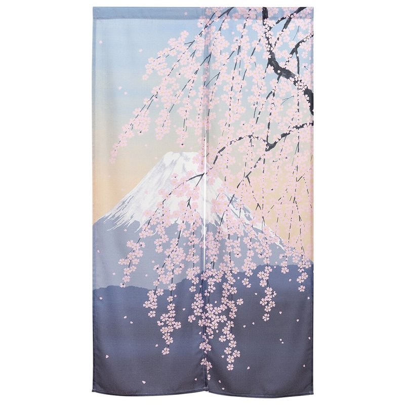 Japanese コスモNaganore Mount Fuji weeping cherry blossoms - Doorway Curtains & Door Signs - Other Man-Made Fibers 