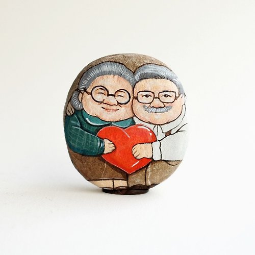 is.ideastone Couple love stone painting,Acrylic colour on stone.gift of love.