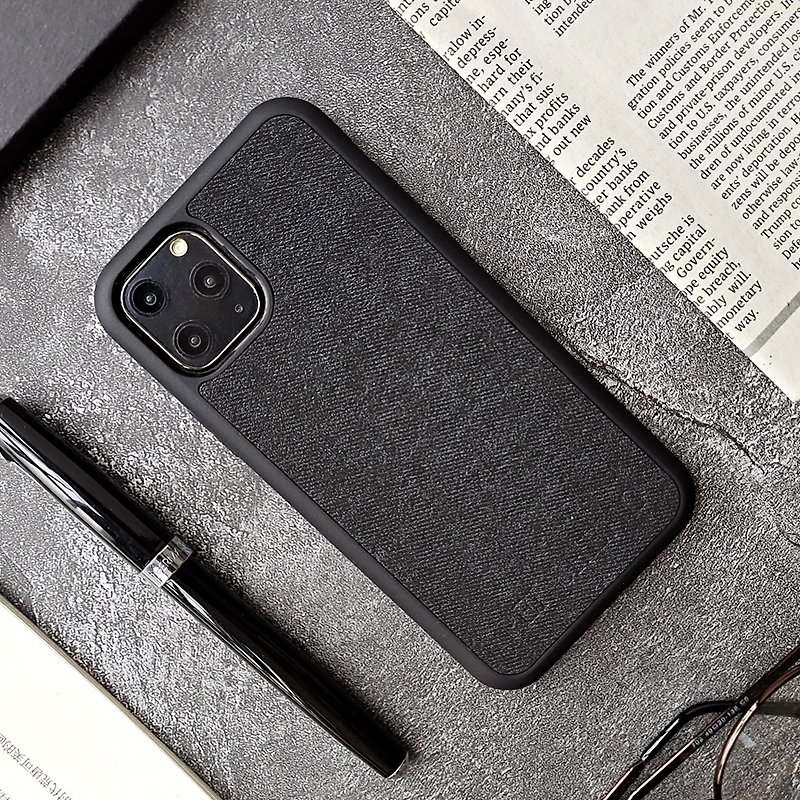iphone11 pro xs max iphone xr X7 8 plus denim black leather phone case - Phone Cases - Genuine Leather Black