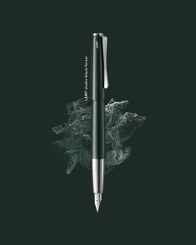 【雷雕免費刻字】LAMY 鋼筆+筆袋禮盒 / studio 系列  - 黑森林 - 鋼筆 - 鋁合金 黑色