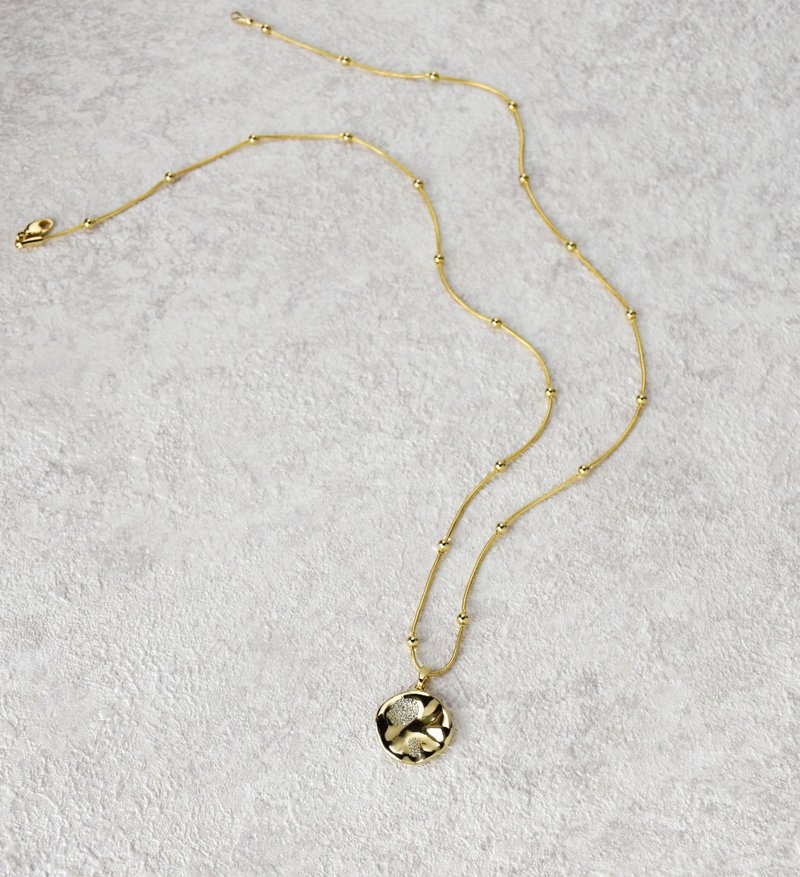 【秋冬新品】不規則復古圓幣中長鏈 - 長項鍊 - 銅/黃銅 金色