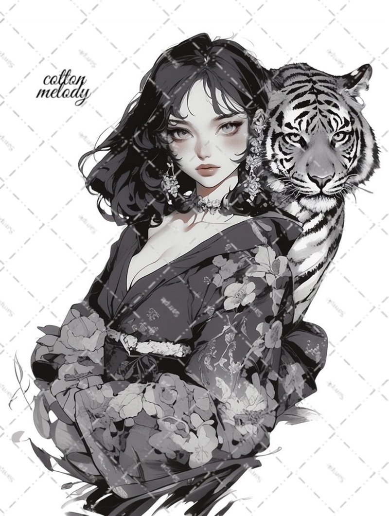 original sticker no.6700 人物ステッカー オリジナルステッカー 人物ステッカー 女の子ステッカー オリジナル人物ステッカー - 貼紙 - 紙 