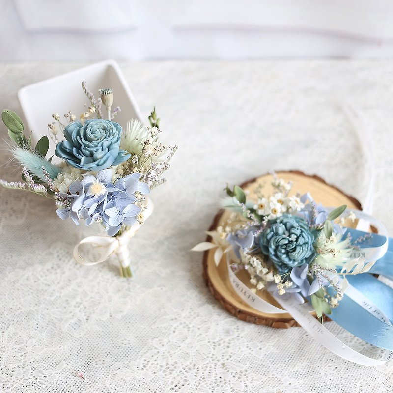 Yingluo Manor*AE07*wrist flower / bridal bouquet / groom corsage / bridesmaid wrist flower / wedding gift - Corsages - Plants & Flowers 