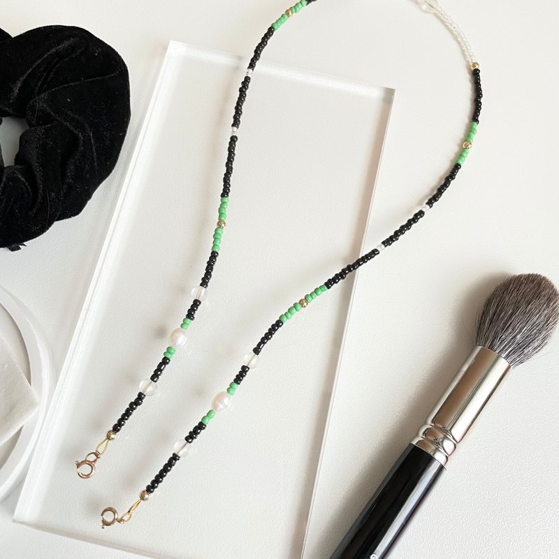 Duo set Glasses and mask chain - 口罩繩, 口罩鏈, 眼鏡繩 - 口罩/口罩收納套 - 珍珠 白色