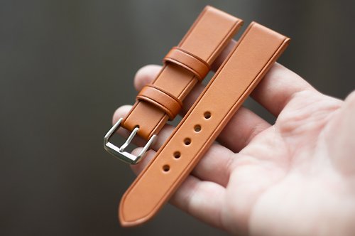 VIBleather Whisky vintage classic tapered leather watch strap minimalistic and unstitched