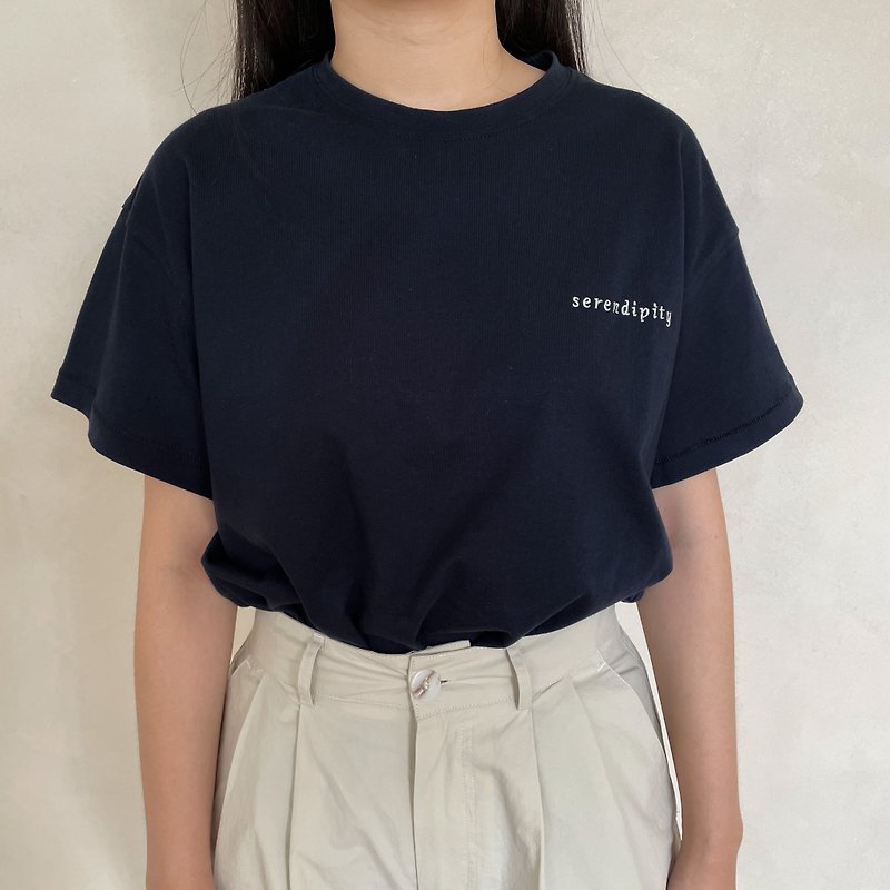 serendipity dark blue loose short sleeve top - Women's T-Shirts - Cotton & Hemp Blue