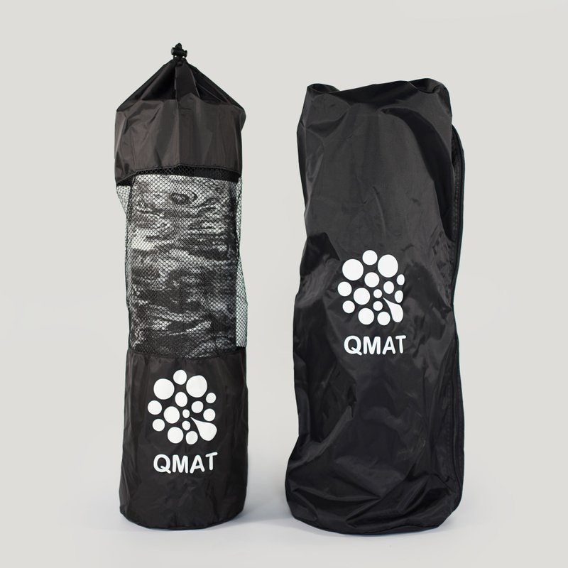 QMAT 捲式/摺疊瑜珈墊收納袋 拉鍊式背袋 、束口式網袋 - 運動配件 - 尼龍 黑色
