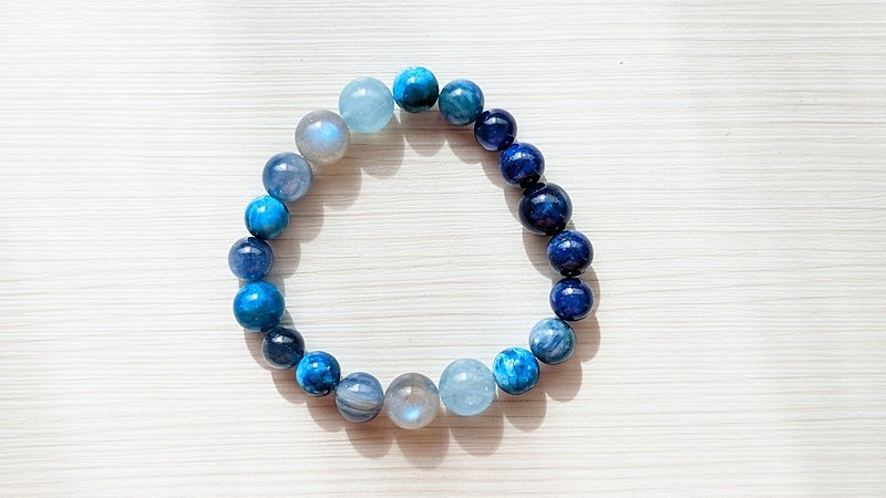 Handsome Blue Series Throat Chakra Eyebrow Chakra Lifting Crystal Bracelet - Bracelets - Crystal 