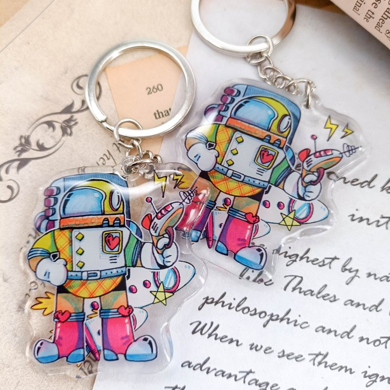 WF633太空人大戰 Spaceman Wars / 晶透吊飾 stationery charm - 鑰匙圈/鑰匙包 - 塑膠 多色