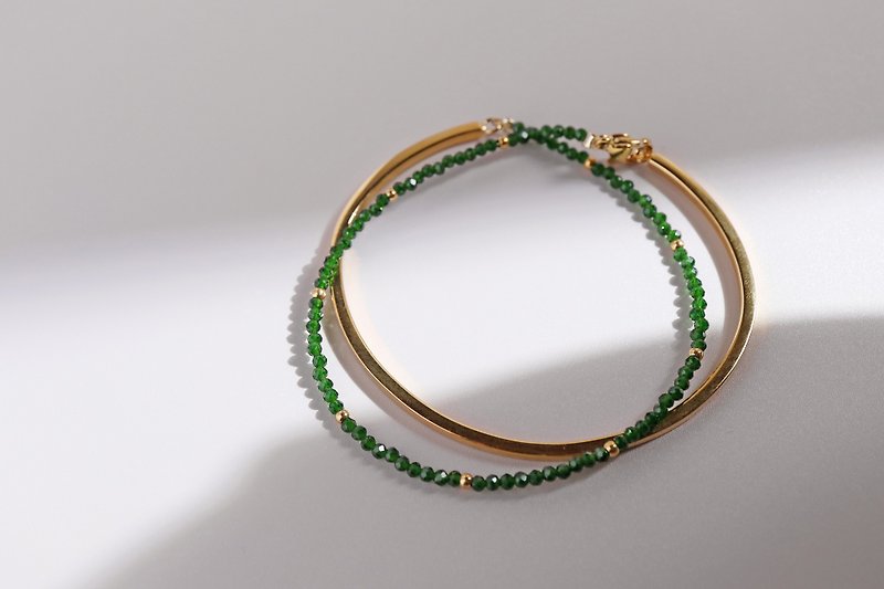 Twilight. natural Gemstone bracelet - Bracelets - Stainless Steel Gold