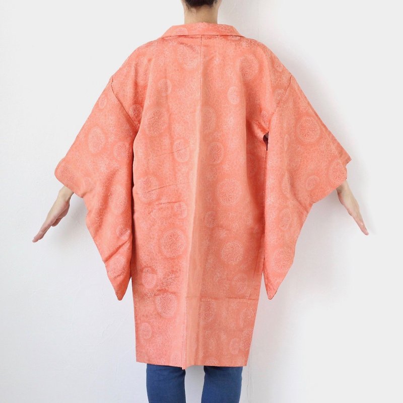 floral kimono, short kimono, kimono top, Japanese clothing, kimono /3987 - เสื้อแจ็คเก็ต - ผ้าไหม สึชมพู