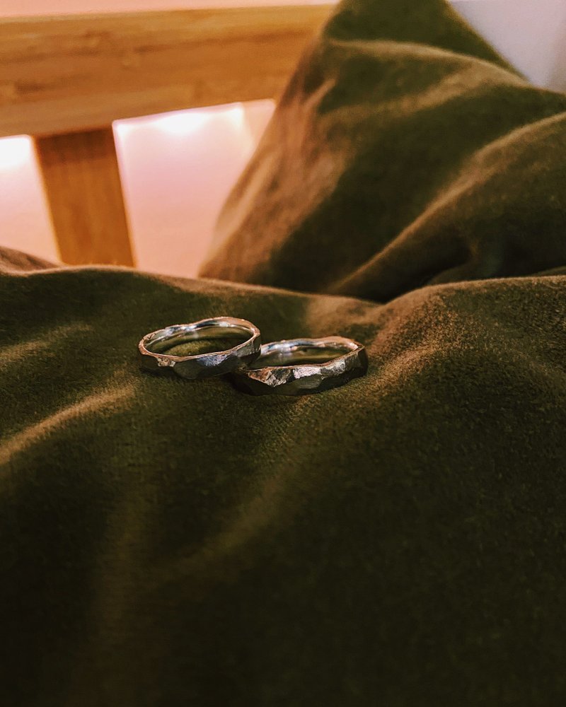 Asteroid-1 Irregular Meteorite Couple’s Sterling Silver Ring - General Rings - Sterling Silver Silver