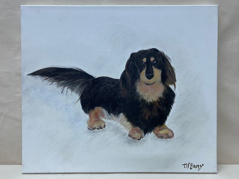 Customized/Dachshund/Oil Painting/Art Decoration - โปสเตอร์ - ลินิน 