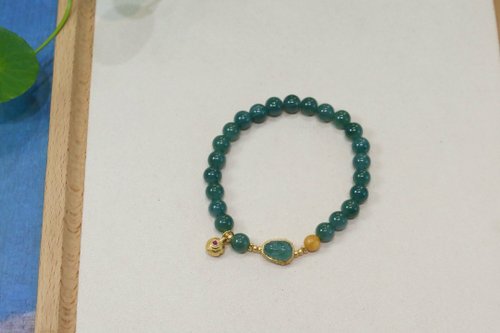 Angel's tears 天使之淚 Jewelry Design 瓜地馬拉 天然原礦A貨藍水翡翠 藍水翡翠貔貅碧璽把把壺設計手串