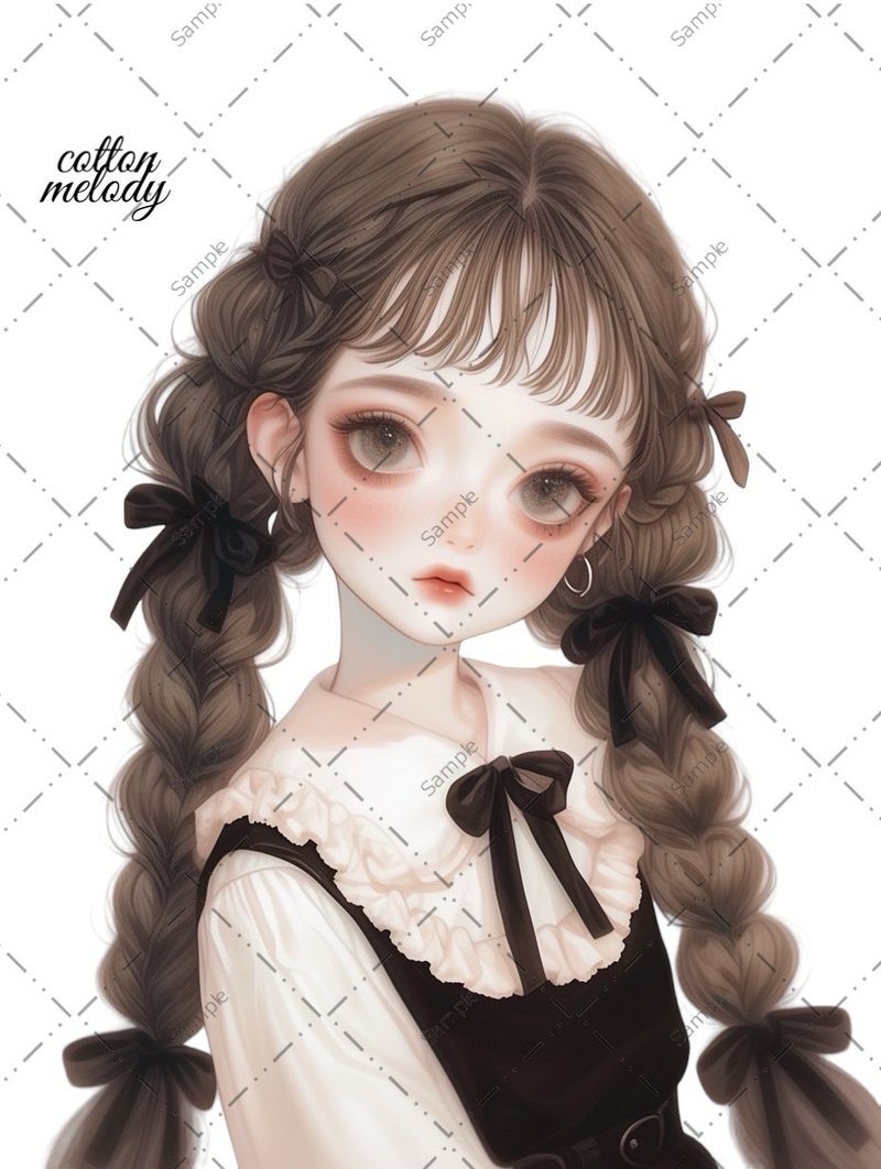 original sticker no.1071 人物ステッカー オリジナルステッカー 人物ステッカー 女の子ステッカー オリジナル人物ステッカー - 貼紙 - 紙 