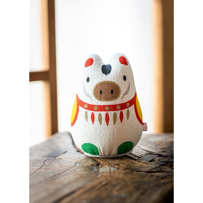 Kyoto Hand-Painted Linen Daruma Doll - Zodiac Horse (Year of the Horse) - Items for Display - Cotton & Hemp 