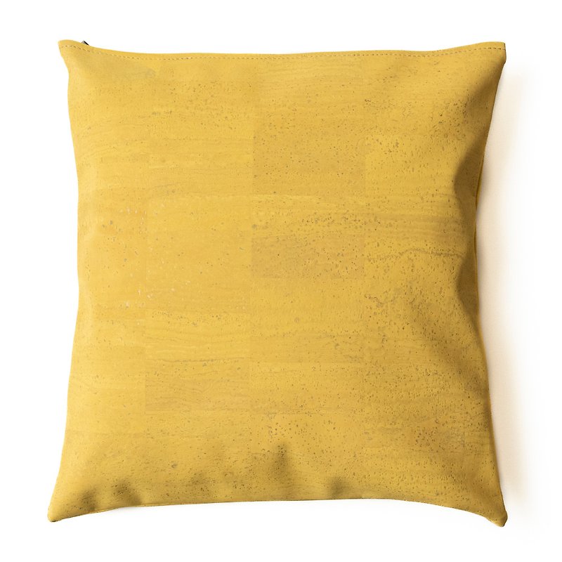 Cork Leather Cushion Cover (Yellow)