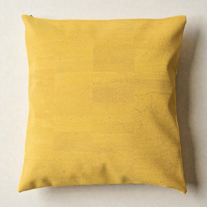 Talawa Cork 軟木皮革抱枕套 (黃色) - 枕頭/咕𠱸 - 環保材質 黃色