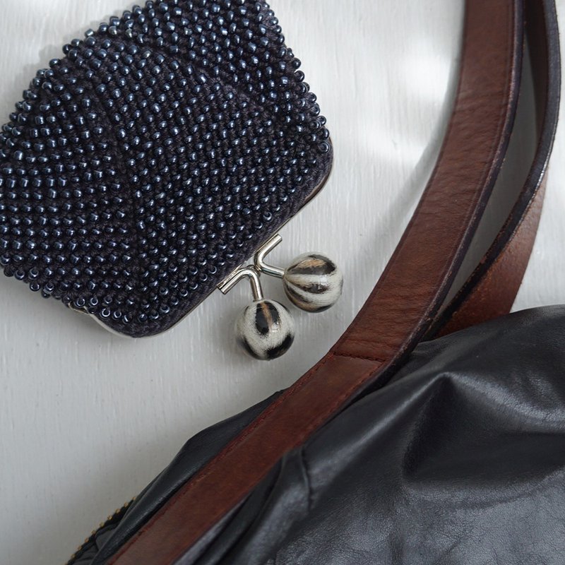 Ba-ba (m) Beads crochet square coinpurse No.2173 - 手拿包 - 其他材質 黑色