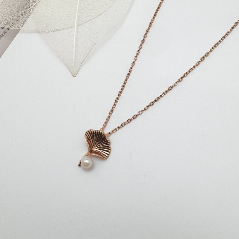 925純銀 | 銀杏珍珠_項鍊 - 項鍊 - 貴金屬 