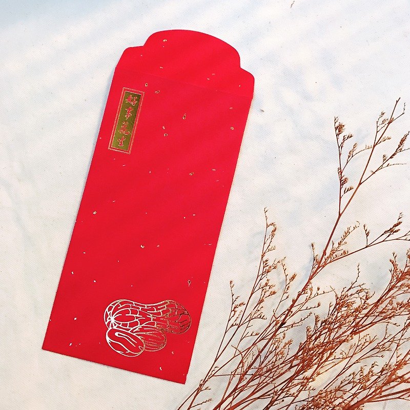 紅包袋/中款/好事花生 -三入 - 利是封/揮春 - 紙 紅色