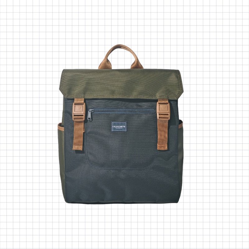 CR2 Square Textured Backpack (Small) CR2-1325-OG-S [Taiwan Original Bag Brand] - Backpacks - Nylon Green