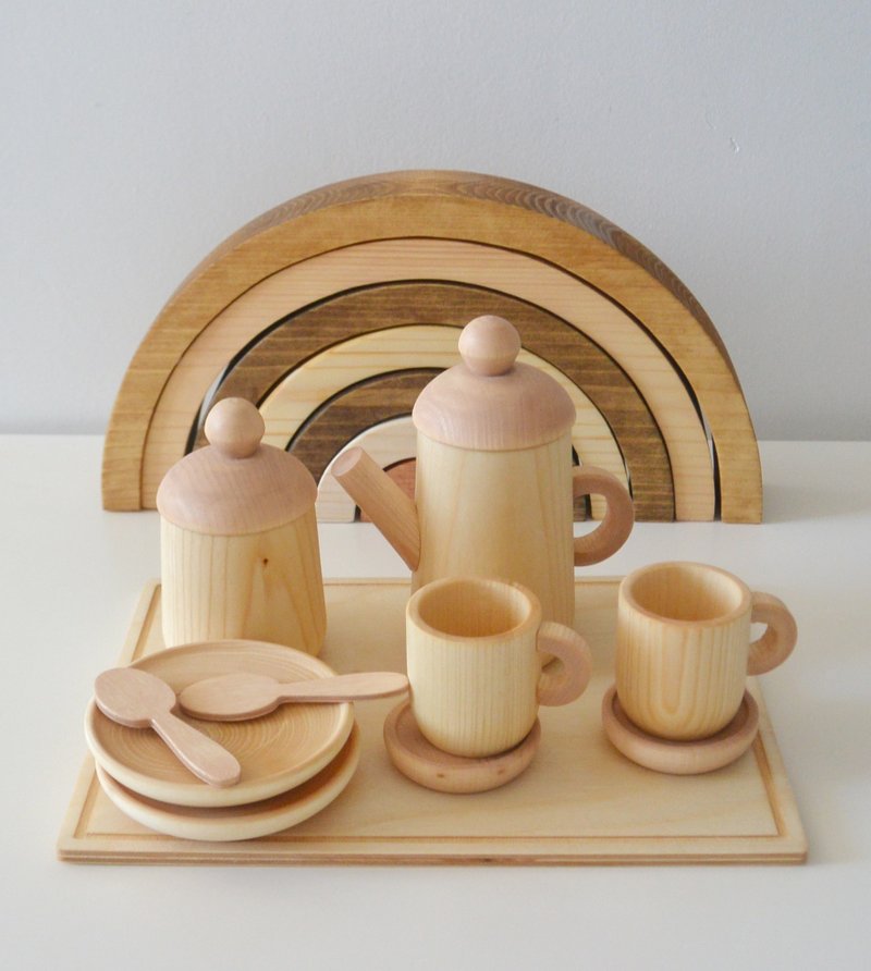 Wooden Tea Set - 寶寶/兒童玩具/玩偶 - 木頭 金色