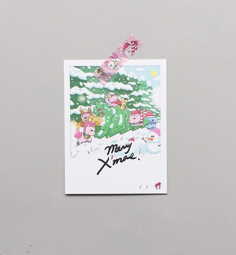 Christmas Polaroid Postcard - Cards & Postcards - Paper White