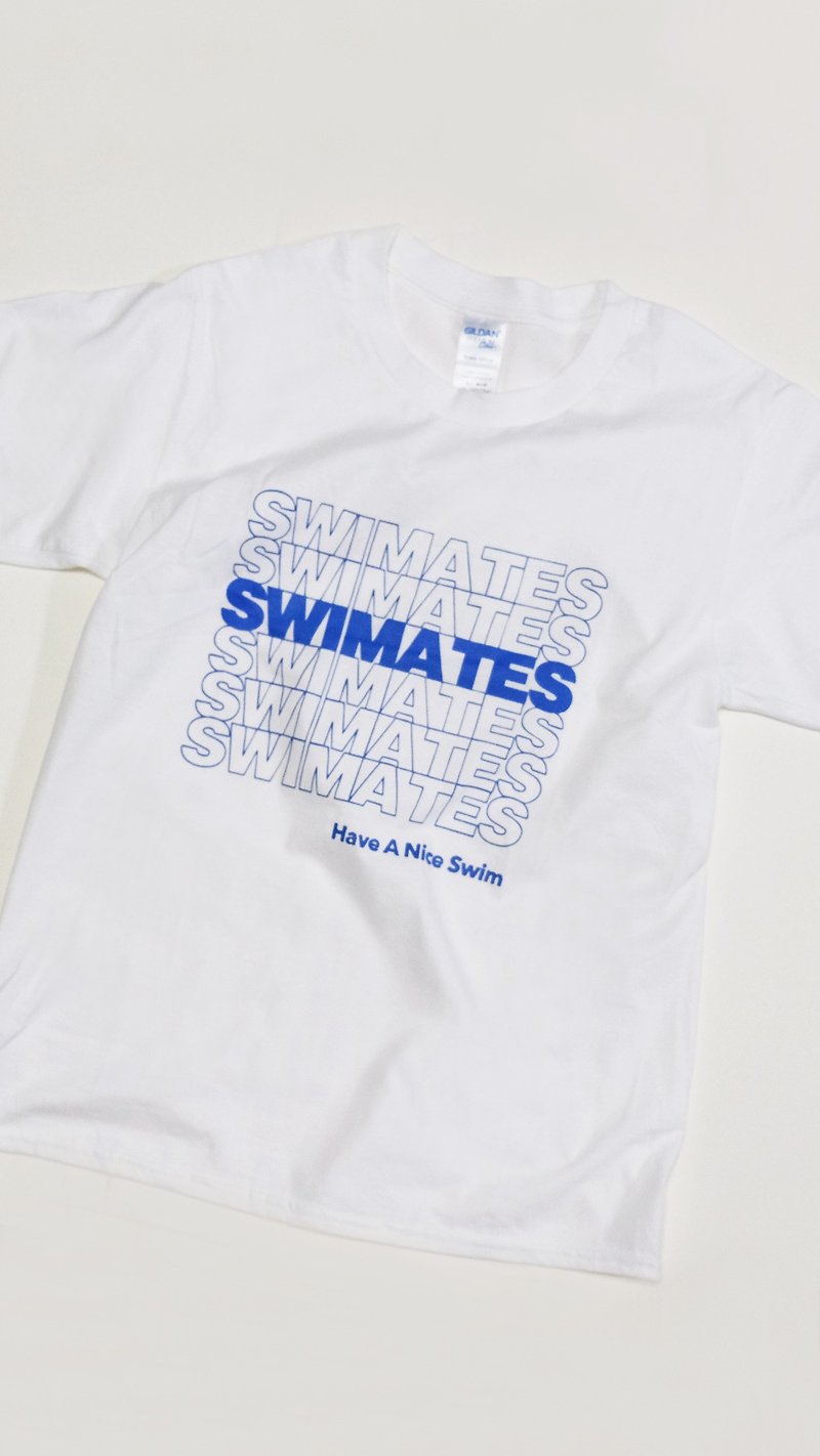 白色密集 SWIMATES logo T 恤 - 男 T 恤 - 棉．麻 白色