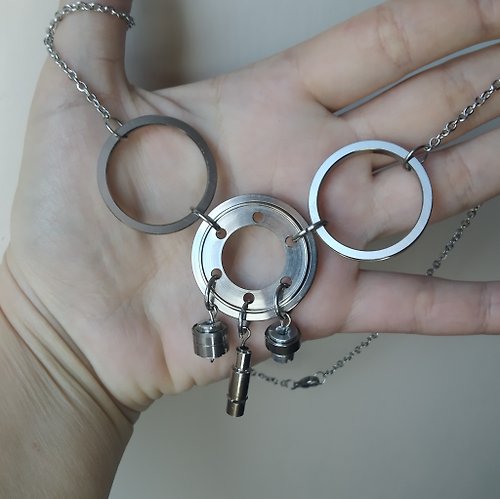Cyberpunk Jewelry Boutique Grunge 未來派項鍊 流行朋克項鍊 軸承和戒指項鍊