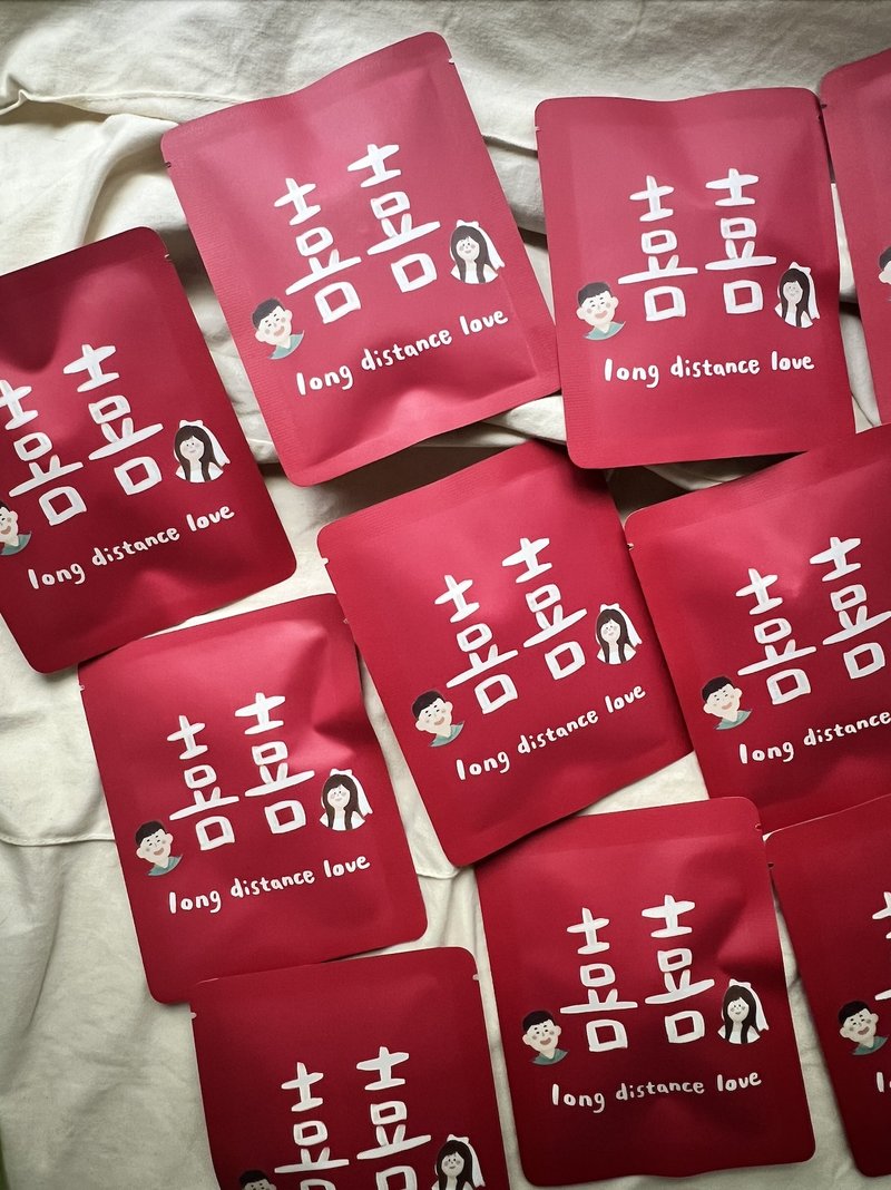 客製化茶包 | 桌上禮 婚禮小物 贈送插畫電子檔 - 茶葉/茶包/水果茶 - 紙 紅色