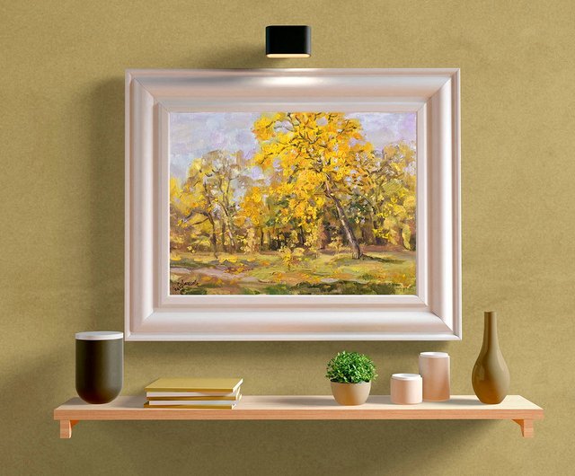 印象派風 秋の自然風景画 印象派風 秋の自然風景画 秋の絵 自然 風景 印象派 木 油畫 原作