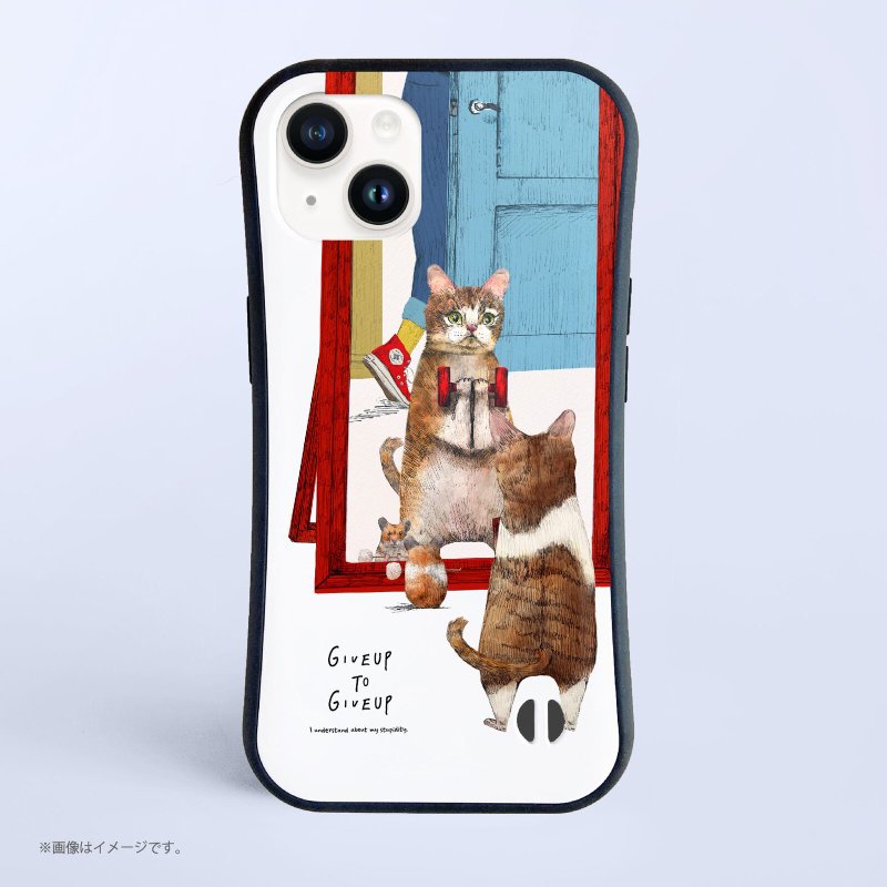 Training Cat /耐衝撃グリップiPhoneケース - 手機殼/手機套 - 塑膠 白色