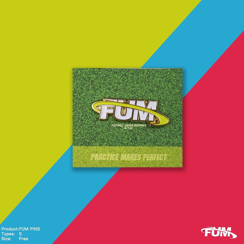 【Fumble】FUM 金底襟章 | FUM運動生活系列 | 限量版 | 一共五款 - 襟章/徽章 - 不鏽鋼 黃色