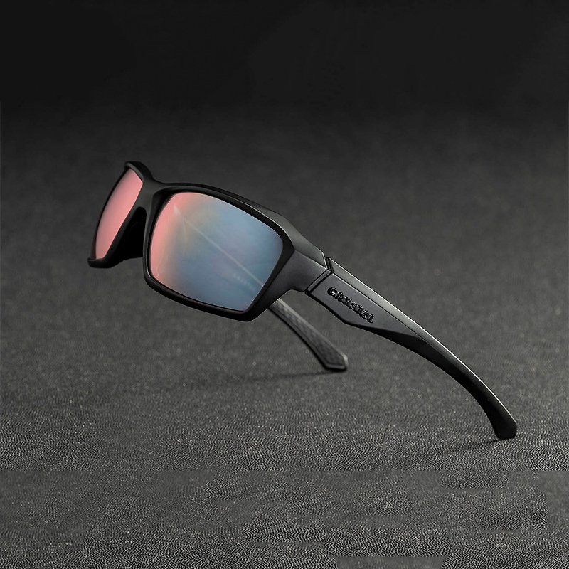 Crystal patented mirror | 19F fog black frame | brightening glass polarized sunglasses - Sunglasses - Glass Black