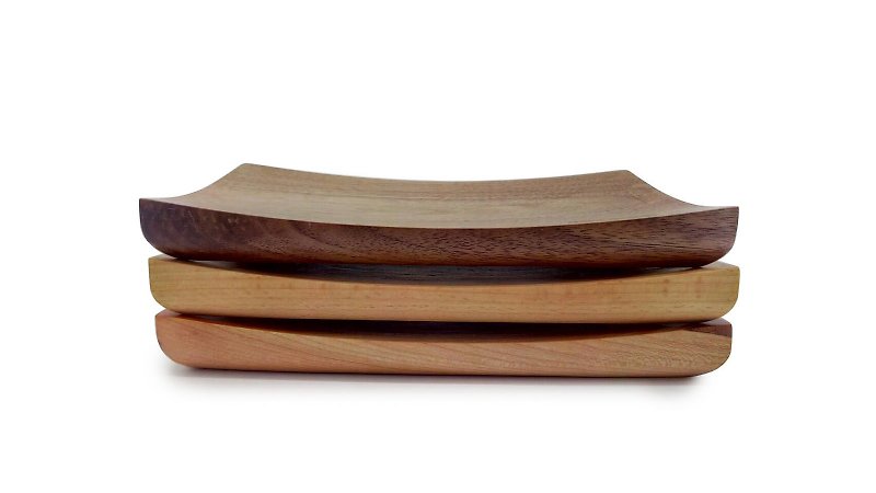 December Flash Deals - Micro Forest. Japanese-style logs and wind plate. Shing wood / beech - Small Plates & Saucers - Wood Brown