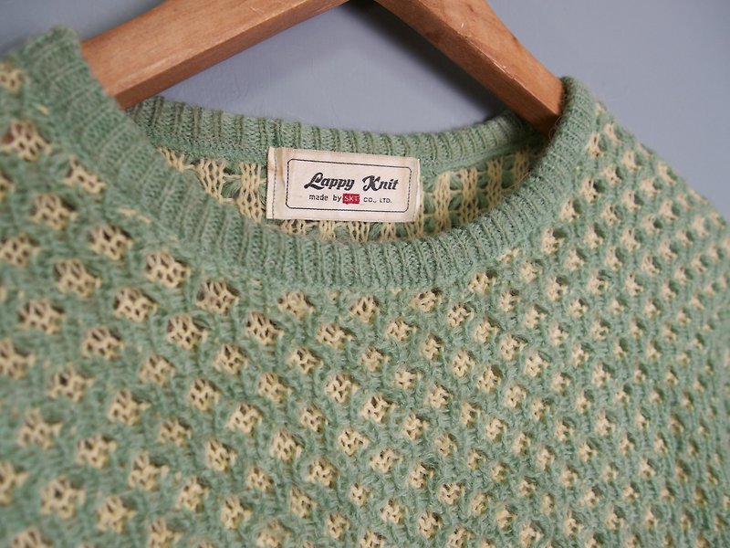 FOAK vintage lake green double-layer crocheted sweater - Women's Sweaters - Other Materials 