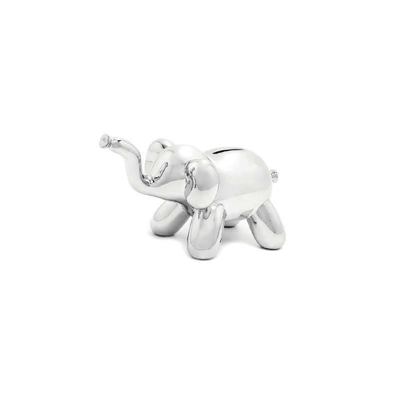 Canada Made by Humans Animal Shaped Money Tray - Baby Elephant (Silver) - Small - Stuffed Dolls & Figurines - Pottery Silver