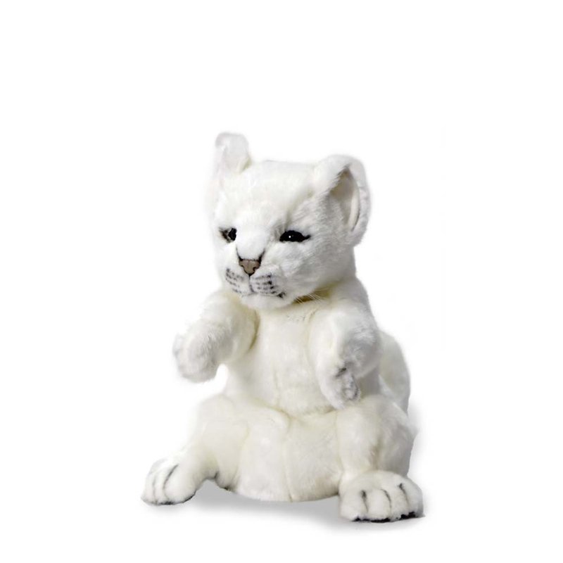 Hansa 7850-white lion baby hand puppet 32 ​​cm tall - Stuffed Dolls & Figurines - Eco-Friendly Materials White