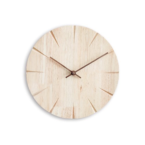 iINDOORS英倫家居 實木設計時鐘 極簡實木 30cm 台製靜音機芯 簡約 Loft 侘寂 掛鐘