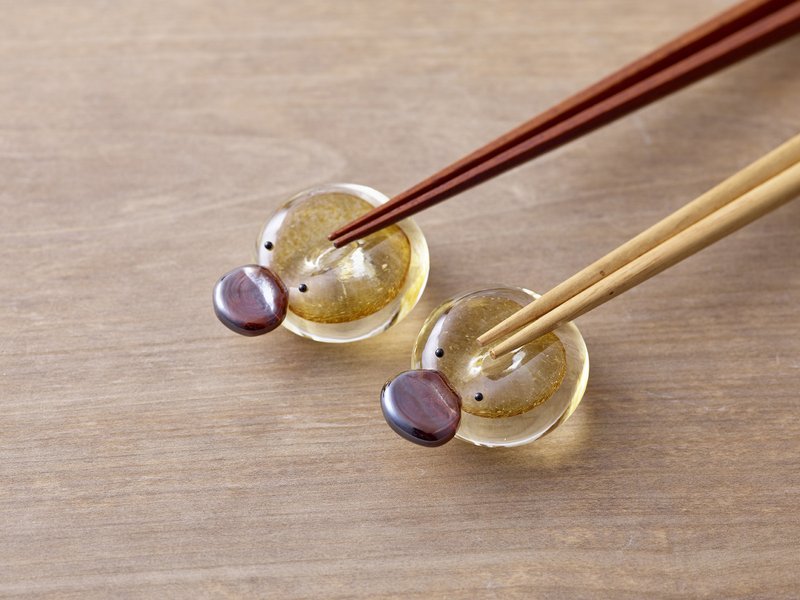 Platypus chopstick rest [pair, wooden box, wrapping] - Chopsticks - Glass 