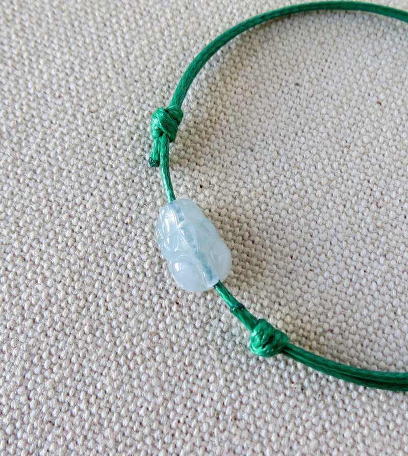 Year of the Zodiac【Lucky Pixiu】Ice Jadeite Korean Wax Bracelet** - Bracelets - Gemstone Transparent