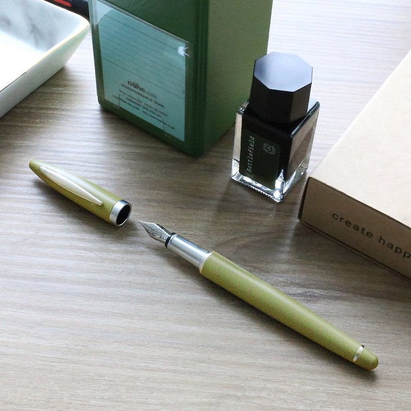 [Customized gift] HAPPYMT happy fountain pen - thin Silver clip can be shipped quickly - Fountain Pens - Copper & Brass Green