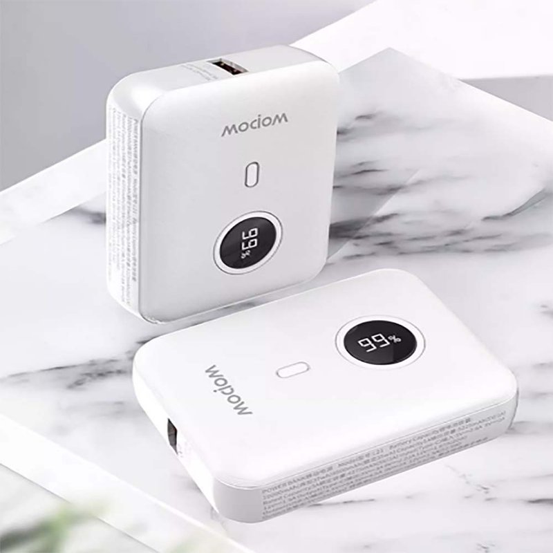 【免運】WOPOW沃品 充電寶22.5W超級快充小巧便攜10000毫安可攜帶 - 行動電源/充電線 - 其他材質 白色
