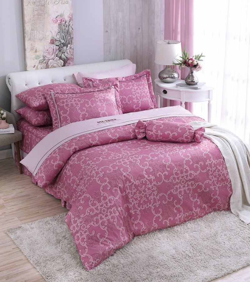 【R872】100% Cotton Combed 40s, Fitted Sheet and Sham Sets - Bedding - Cotton & Hemp Pink