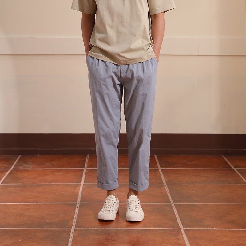 Buckle Cotton Mixture Ankle Trousers