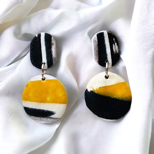 good-bowl-gold STM07 | Polymer Clay Earrings | Snow on The Moon Collection