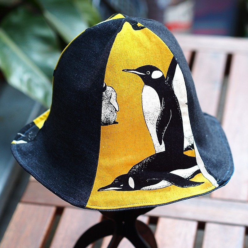 Calf Calf Village village men and women hat cap visor sided handmade animal emperor penguin emperor} {protect small yellow mustard [H-92] - หมวก - วัสดุอื่นๆ สีเหลือง